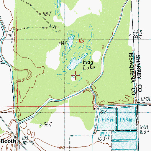 Topographic Map of Flag Lake, MS