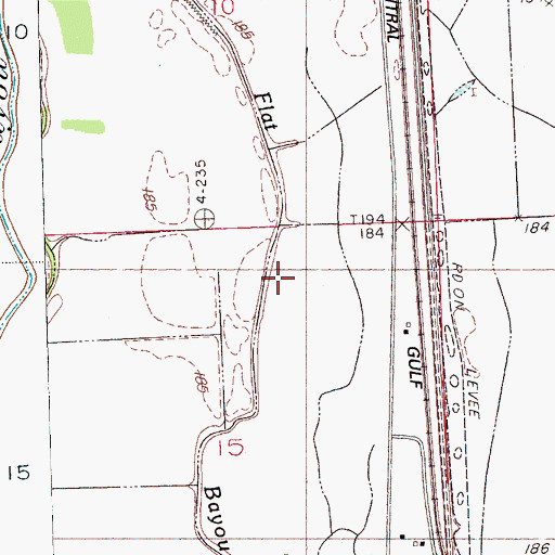 Topographic Map of Flat Bayou, MS