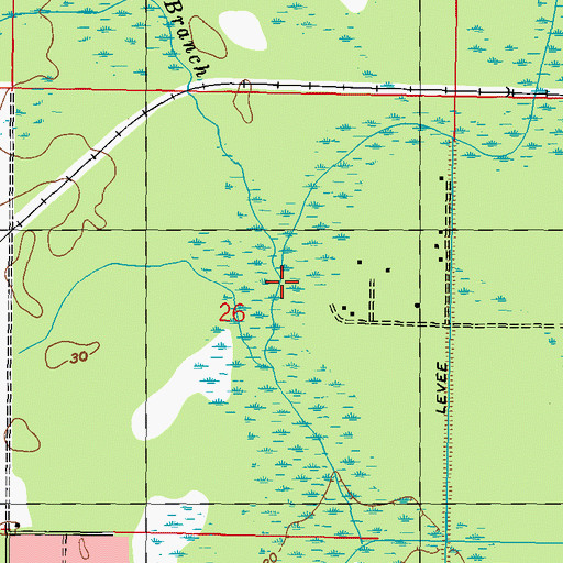 Topographic Map of Flat Branch, MS