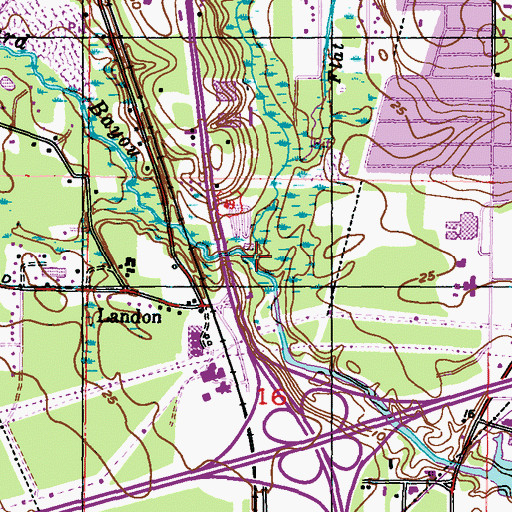 Topographic Map of Flat Branch, MS