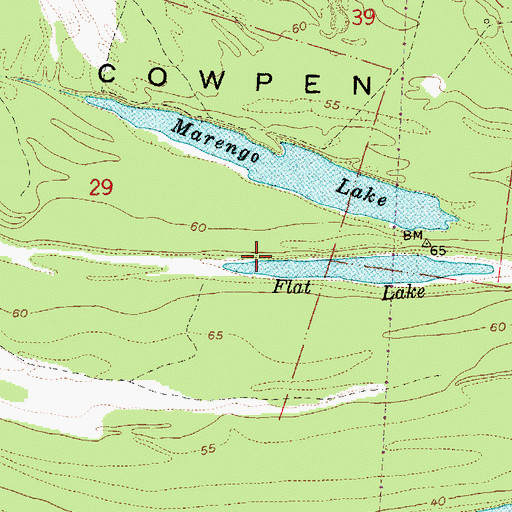 Topographic Map of Flat Lake, MS