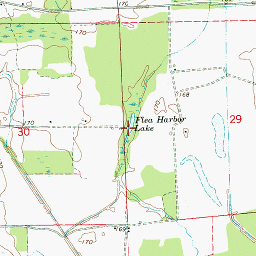 Topographic Map of Flea Harbor Lake, MS