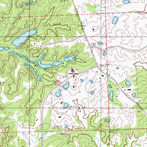 Topographic Map of Fletchers Chapel, MS