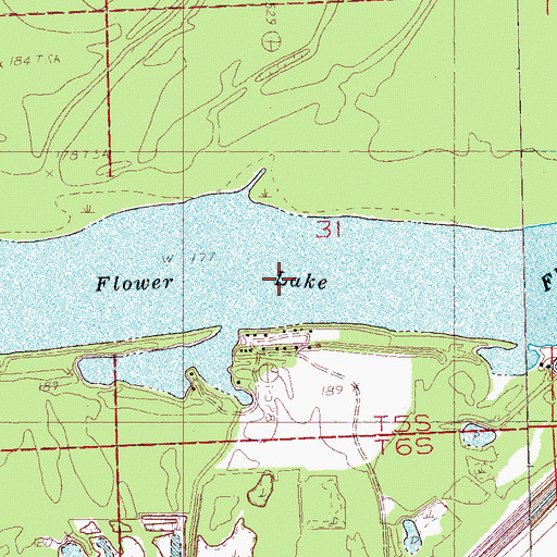 Topographic Map of Flower Lake, MS