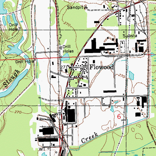 Topographic Map of Flowood, MS