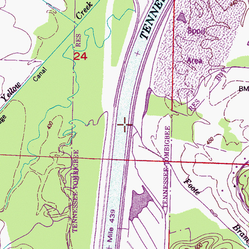 Topographic Map of Foote Branch, MS