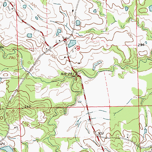 Topographic Map of Fords Creek, MS