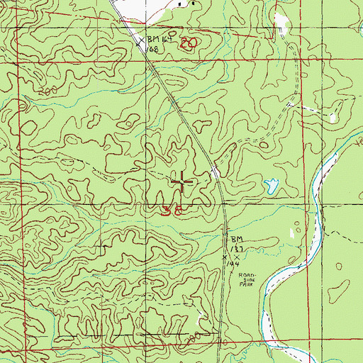 Topographic Map of Fords Creek School, MS