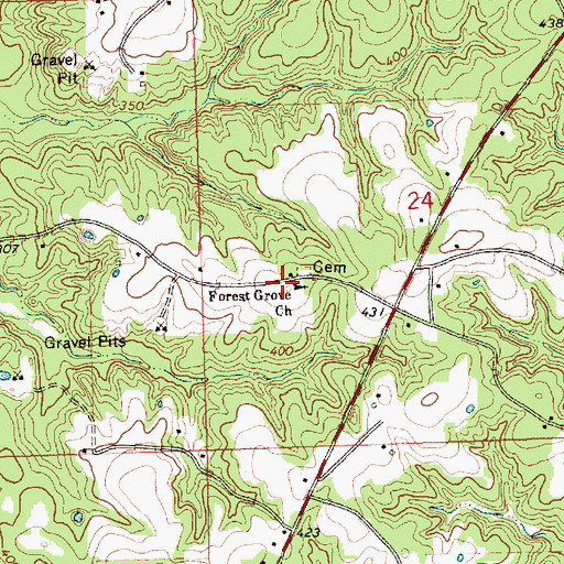 Topographic Map of Forest Grove Church, MS