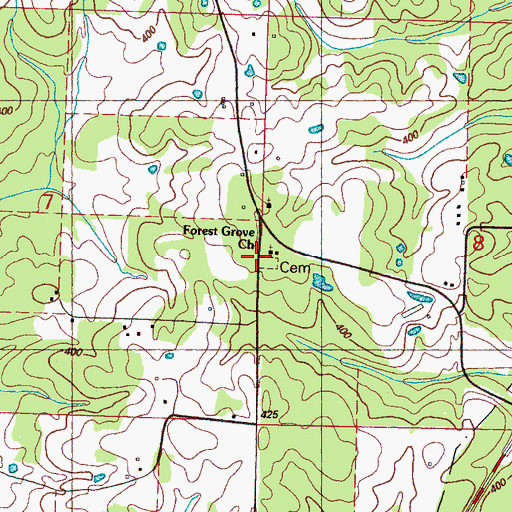 Topographic Map of Forest Grove Church, MS