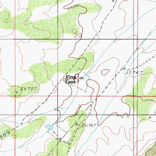Topographic Map of King Tank, AZ