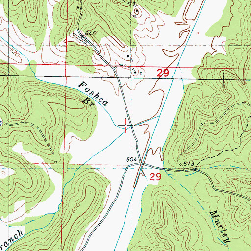 Topographic Map of Foshea Branch, MS