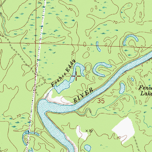 Topographic Map of Foshee Eddy, MS