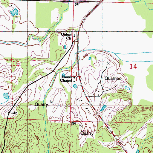 Topographic Map of Foster Chapel, MS