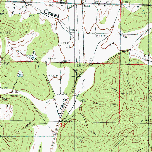 Topographic Map of Foster Creek, MS