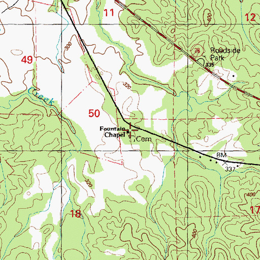 Topographic Map of Fountain Chapel, MS