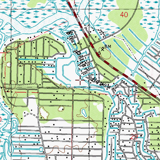 Topographic Map of Four Dollar Bayou, MS