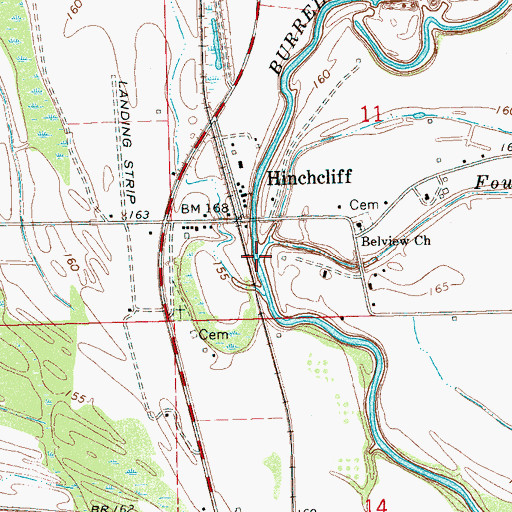 Topographic Map of Fourmile Bayou, MS