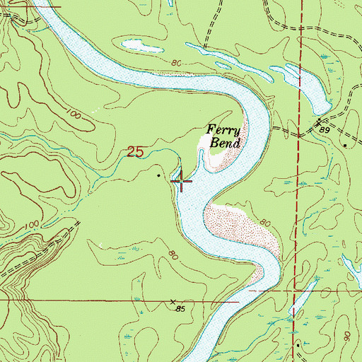 Topographic Map of Fourmile Creek, MS