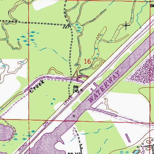 Topographic Map of Fourmile Creek, MS