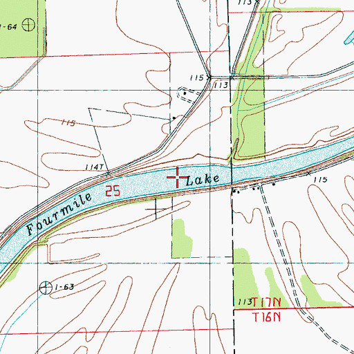 Topographic Map of Fourmile Lake, MS