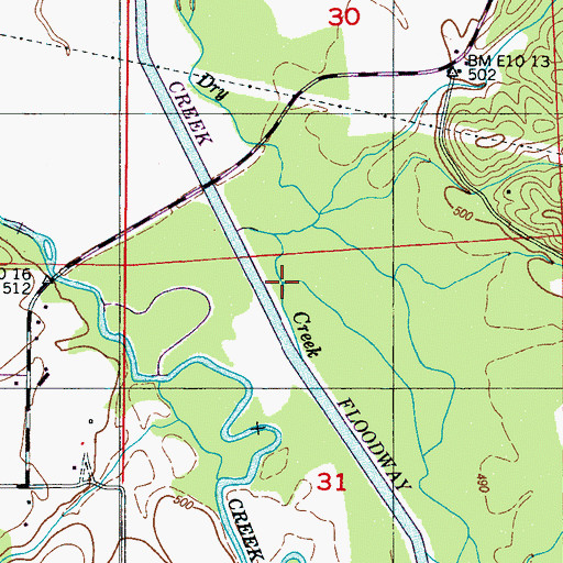 Topographic Map of Fowler Branch, MS