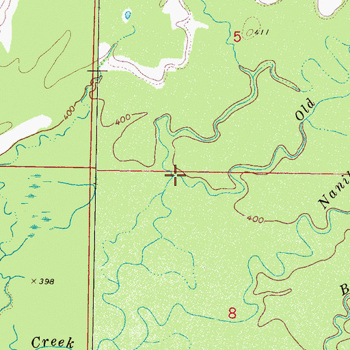 Topographic Map of Fox Branch, MS