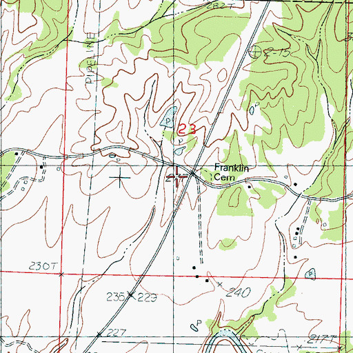 Topographic Map of Franklin Cemetery, MS