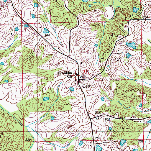 Topographic Map of Franklin Church, MS