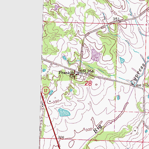 Topographic Map of Franklin Church, MS