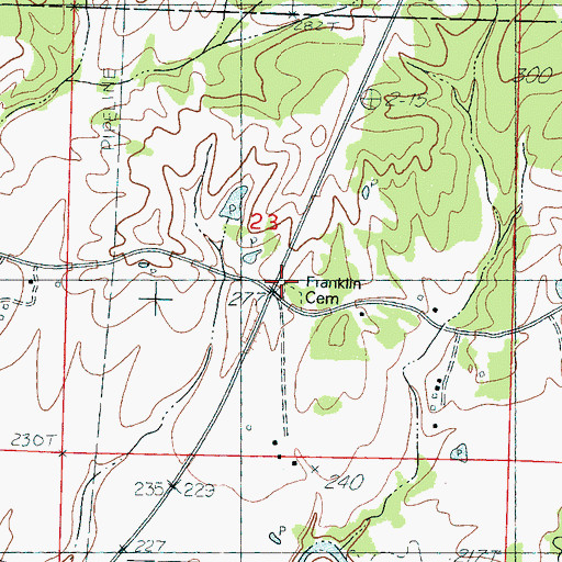 Topographic Map of Franklin School, MS