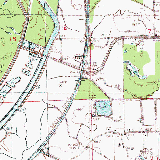 Topographic Map of Frazier Bayou, MS