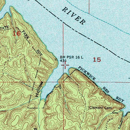 Topographic Map of Fred Hollow, MS