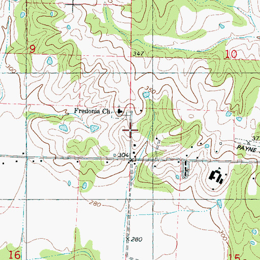 Topographic Map of Fredonia Cemetery, MS