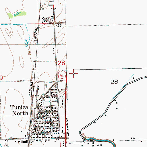 Topographic Map of Fredonia Cemetery, MS