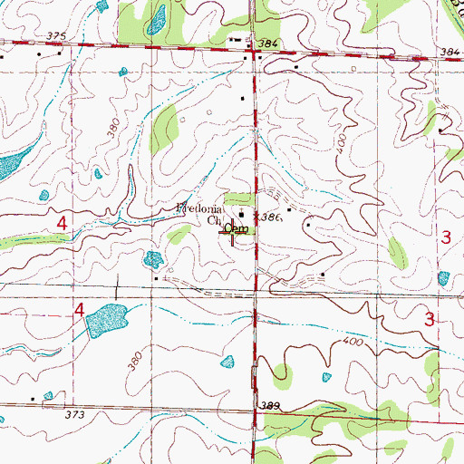 Topographic Map of Fredonia Church, MS