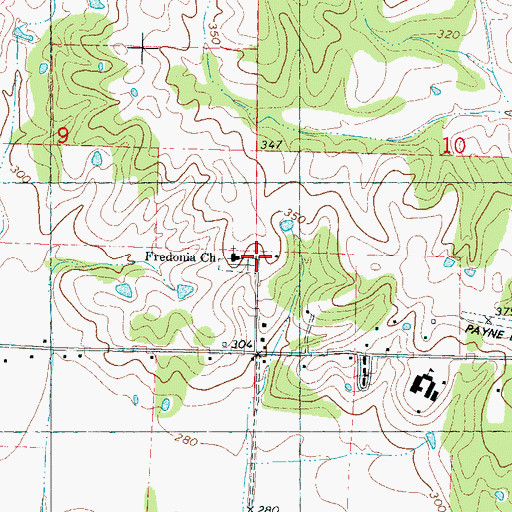 Topographic Map of Fredonia Church, MS