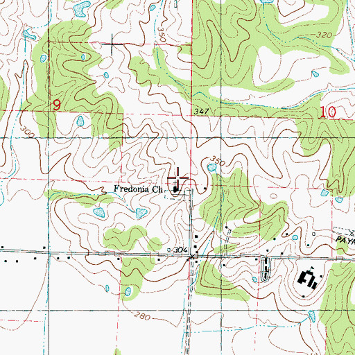 Topographic Map of Fredonia School, MS