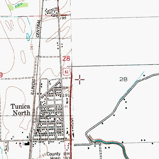 Topographic Map of Fredonia School, MS