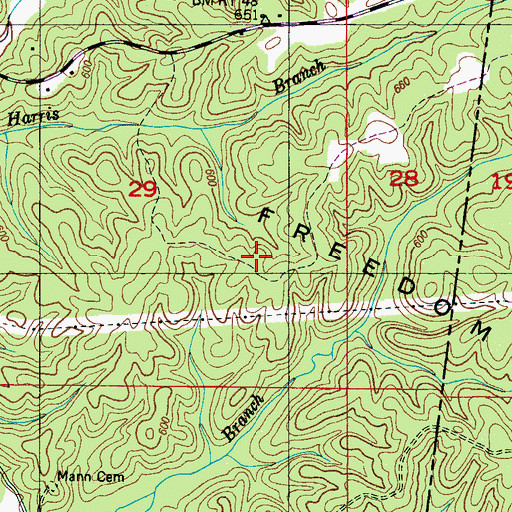 Topographic Map of Freedom Hills, MS