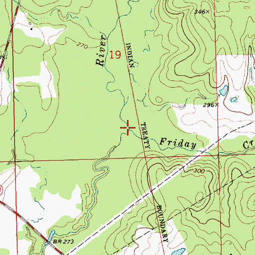 Topographic Map of Friday Creek, MS
