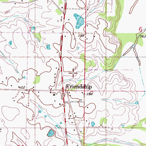 Topographic Map of Friendship, MS