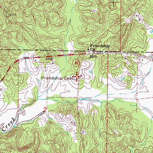 Topographic Map of Friendship Cemetery, MS