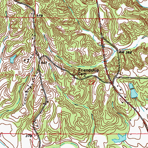 Topographic Map of Friendship Cemetery, MS