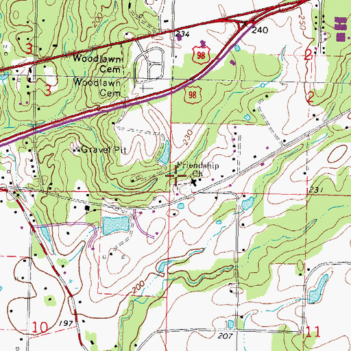 Topographic Map of Friendship Church, MS
