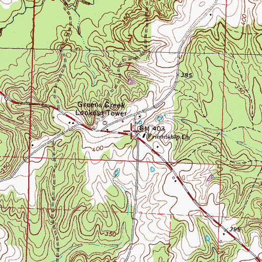 Topographic Map of Friendship Church, MS