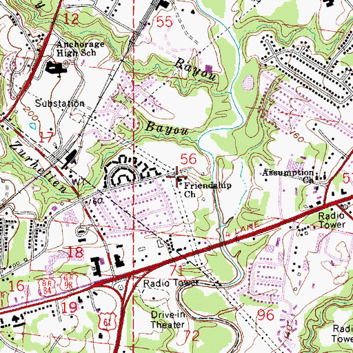 Topographic Map of Friendship Church, MS