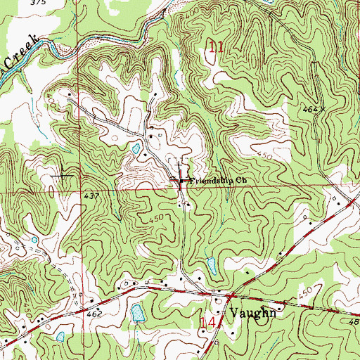 Topographic Map of Friendship Church, MS