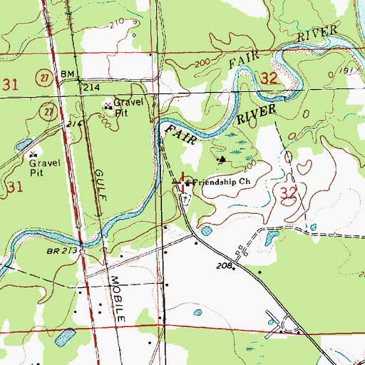 Topographic Map of Friendship Church, MS