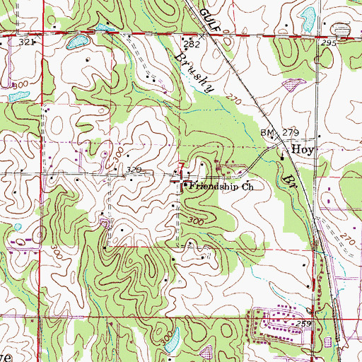 Topographic Map of Friendship Church, MS